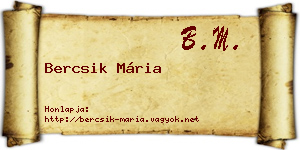 Bercsik Mária névjegykártya